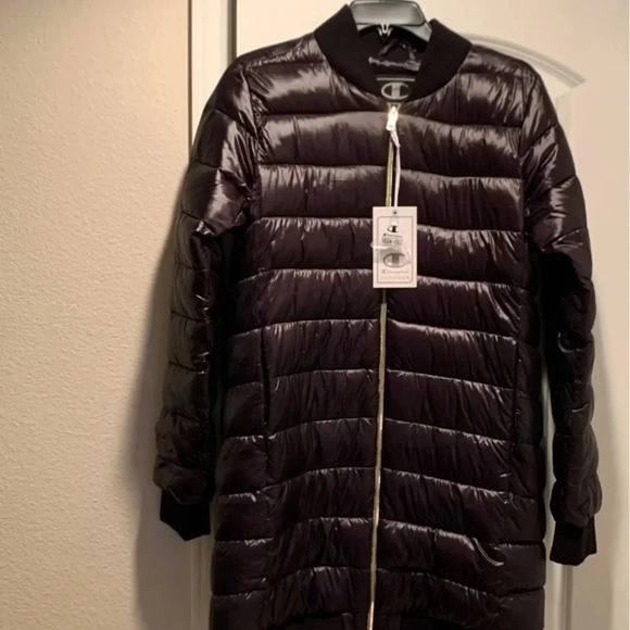 Champion Women’s Puffer Coat Tech Fill Black Size Large New - Picture 1 of 9